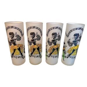 MCM Vintage 1940s-1950s CALYPSO~6pc/13oz~COLLINS GLASSES~BAR~TUMBLERS~CARIBBEAN